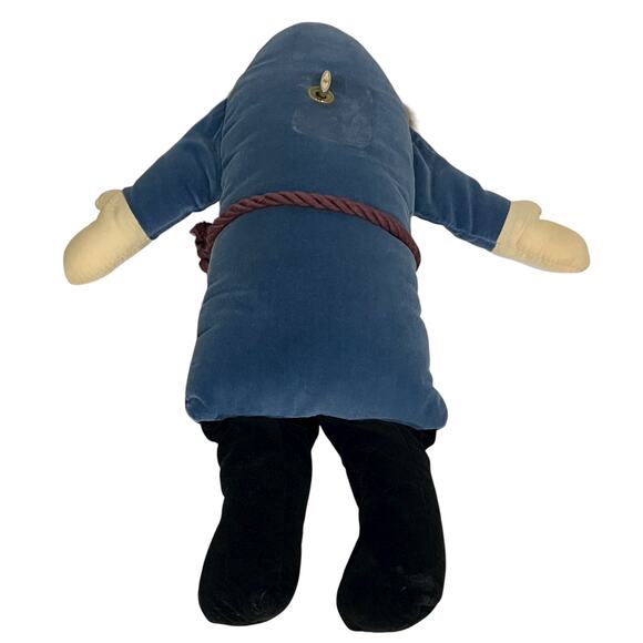 Vintage Nordic Folk Santa Shelf Sitter Plush Bushy Beard Music Box Jingle Bells - Picture 4 of 7